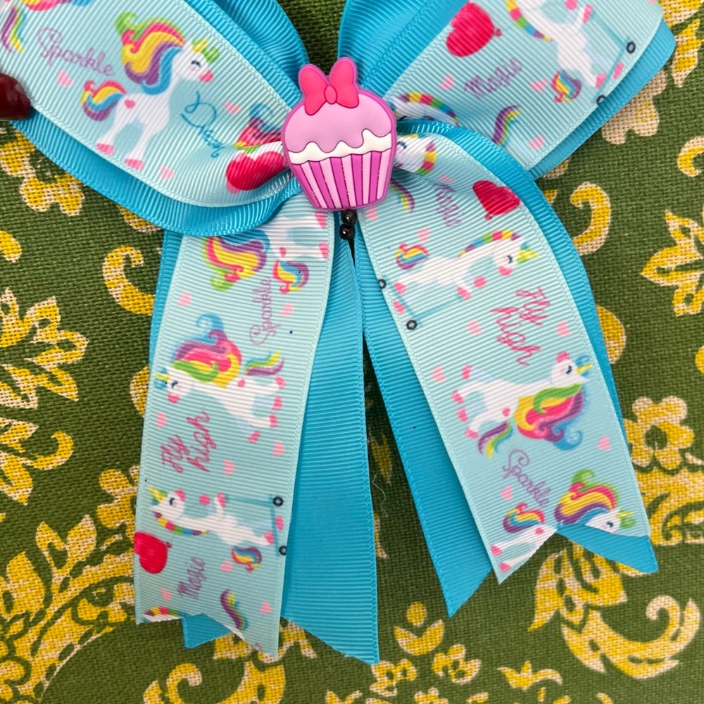Blue Dessert-Themed Hair Bow Accessory